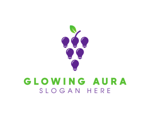 Grapes Light Bulb logo design