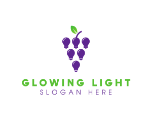 Grapes Light Bulb logo design