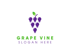 Grapes Light Bulb logo design