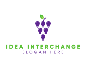 Grapes Light Bulb logo design