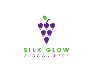 Grapes Light Bulb logo design