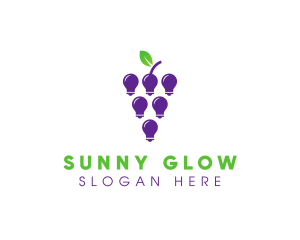 Grapes Light Bulb logo design