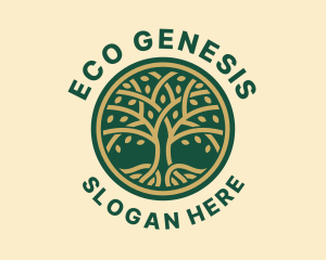 Eco Wellness Tree  logo design