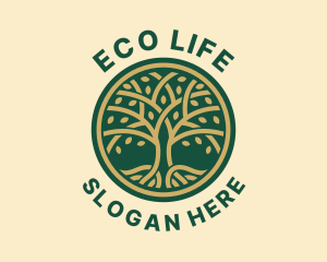 Eco Wellness Tree  logo design