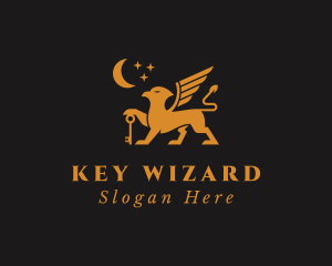 Moon Griffin Key logo design