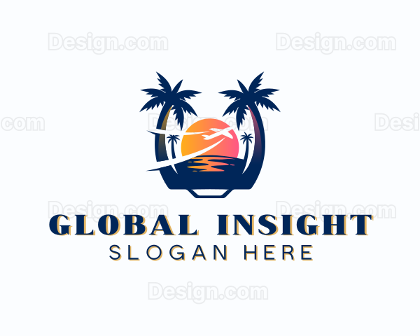 Beach Vacation Travel Logo