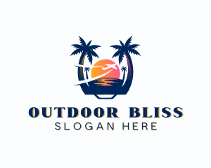 Beach Vacation Travel logo design