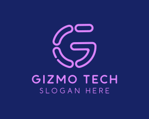 Neon Tech Letter G  logo design