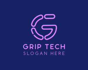 Neon Tech Letter G  logo design