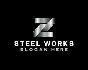 Industrial Metallic Steel Letter Z logo