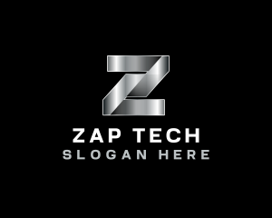 Industrial Metallic Steel Letter Z logo design