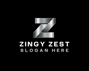 Industrial Metallic Steel Letter Z logo design