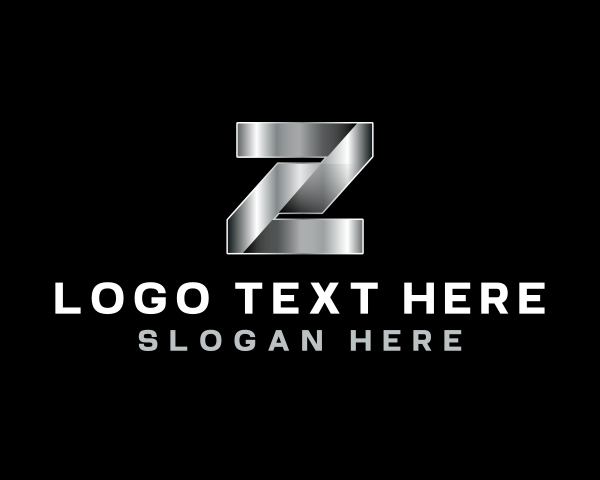 Industrial Metallic Steel Letter Z logo