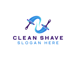 Squeegee Cleaning Water logo design