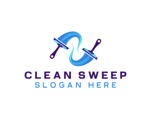 Squeegee Cleaning Water logo design