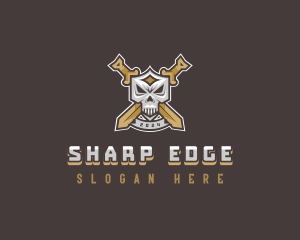 Skull Sword Weapon logo design