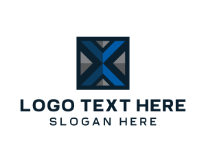 Technology Square Letter X logo design
