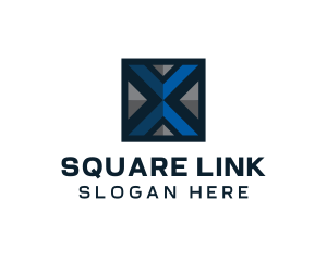 Technology Square Letter X logo