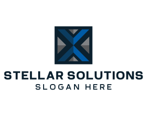 Technology Square Letter X logo design