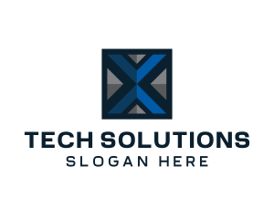 Technology Square Letter X logo