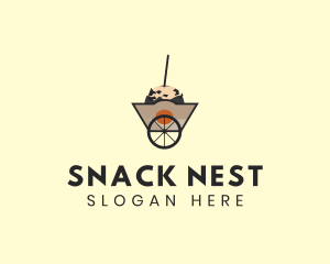 Cake Dessert Food Cart logo design