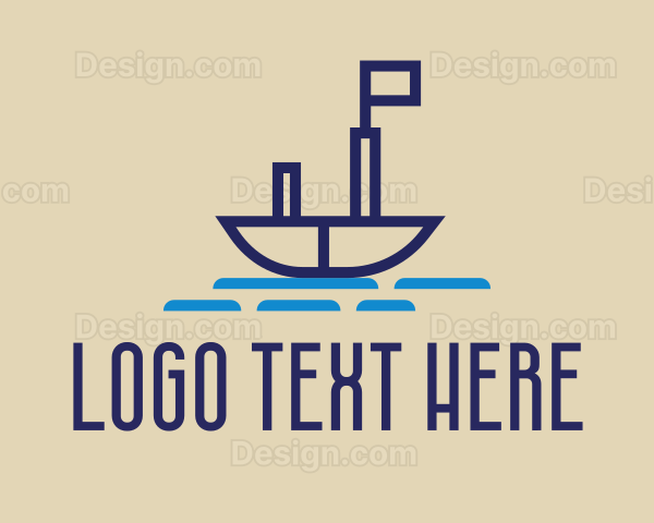 Minimalist Nautical Sailboat Logo