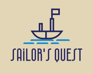 Minimalist Nautical Sailboat  logo design