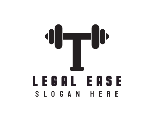 Dumbbell Weights Letter T logo