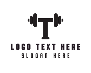 Dumbbell Weights Letter T logo