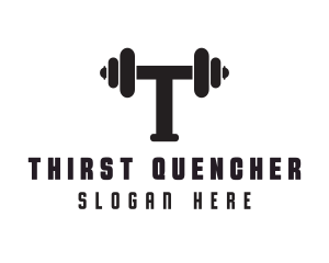 Dumbbell Weights Letter T logo design