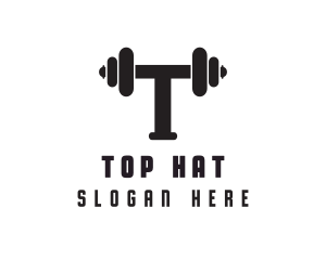 Dumbbell Weights Letter T logo design