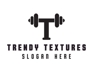 Dumbbell Weights Letter T logo design