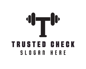 Dumbbell Weights Letter T logo design