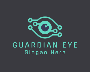 Surveillance Eye Circuit logo design