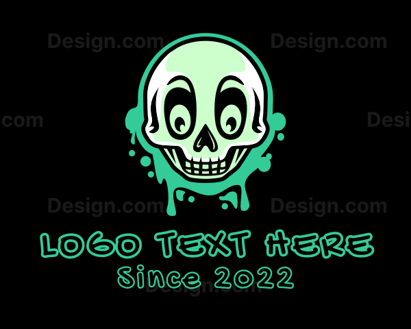 Halloween Skull Graffiti Logo