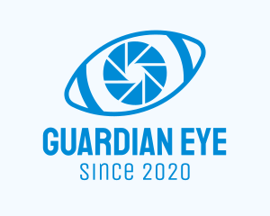 Blue Football Eye Lens logo design