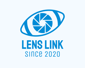 Blue Football Eye Lens logo design