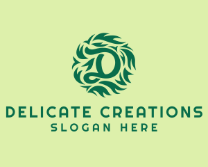 Green Organic Letter D logo design