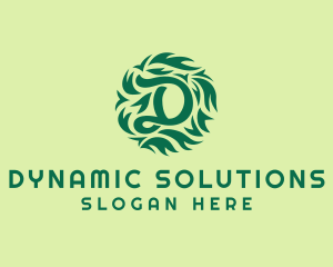 Green Organic Letter D logo design