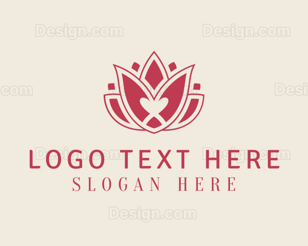 Red Lotus Flower Logo