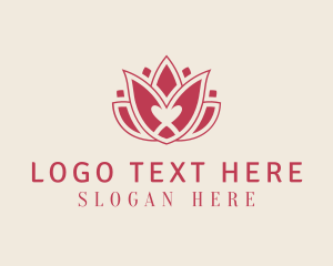 Red Lotus Flower logo