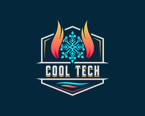 Cooling Heat Temperature logo design