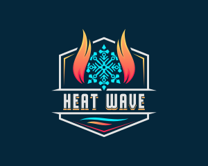 Cooling Heat Temperature logo design