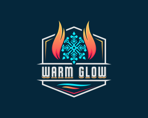 Cooling Heat Temperature logo design