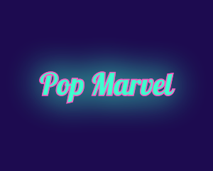 Retro Pop Neon logo design