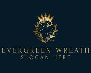 Luxury Wreath Heart Crown logo design