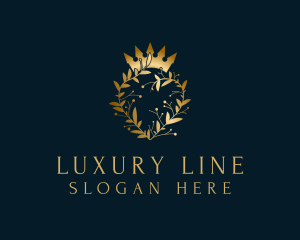 Luxury Wreath Heart Crown logo design