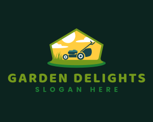 Lawn Mower Grass logo design