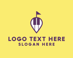 Music - Piano Music Location logo design