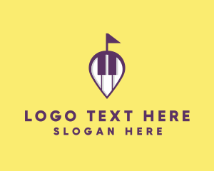 Piano Music Location logo design